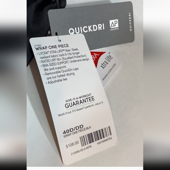 Athleta Wrap One Piece Swimsuit in Black 40D/DD NWT - Picture 4 of 7